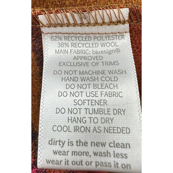 Toad & Co. Folk Yeah Plaid Shirt Jacket Women's Size L Taffy Recycled Wool Blend - Picture 7 of 11